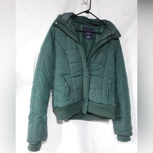 Vintage American Eagle Outfitters Forest Green Puffer Jacket camping outdoors